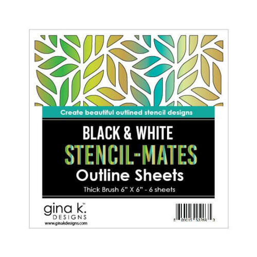 Gina K Designs Stencil-Mates Black and White Outline Sheets - Thick Brush