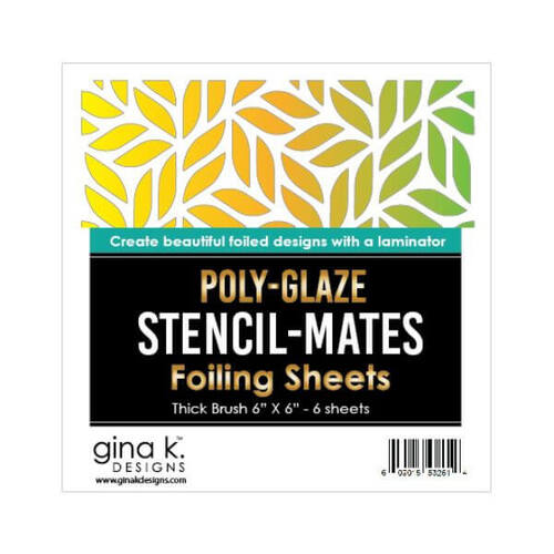 Gina K Designs Stencil-Mates Poly-Glaze Foiling Sheets - Thick Brush