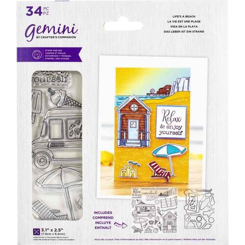 Crafter's Companion Gemini Stamps & Dies - Life's A Beach
