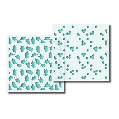 Impression Obsession Stencil - Layered Holly STEN002-A2
