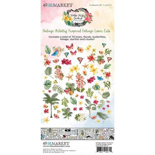 49 And Market Vintage Artistry Sunburst Laser Cut Outs - Tropical Foliage