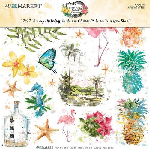 49 And Market Rub-Ons 12"X12" - Classic, Vintage Artistry Sunburst