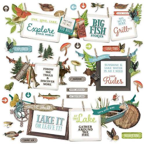 Simple Vintage Lakeside Cardstock Stickers 12"X12" - Banner