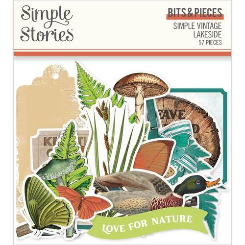 Simple Stories Bits & Pieces Die-Cuts 57/Pkg - Simple Vintage Lakeside