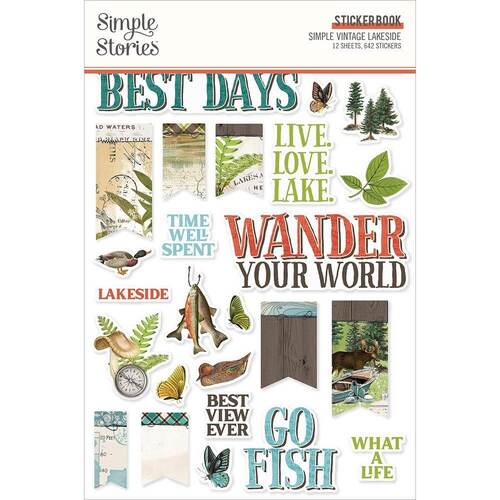 Simple Stories Sticker Book 12/Sheets - Simple Vintage Lakeside (642/Pkg)