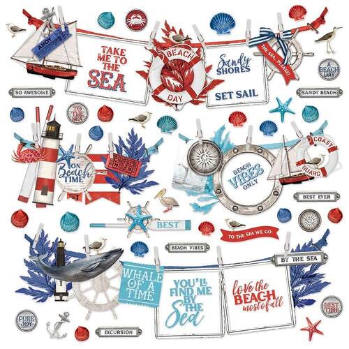 Simple Vintage Vintage Seas Cardstock Stickers 12"X12" - Banner