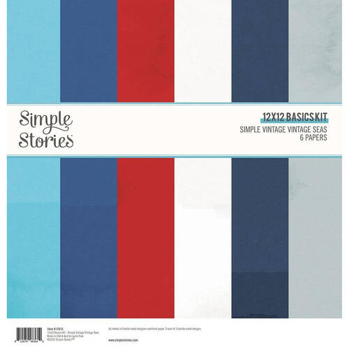 Basics Double-Sided Paper Pack 12"X12" 6/Pkg - Simple Vintage Vintage Seas