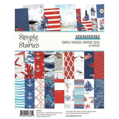 Double-Sided Paper Pad 6"X8" 24/Pkg - Simple Vintage Vintage Seas
