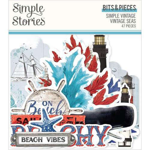 Simple Stories Bits & Pieces Die-Cuts 47/Pkg - Simple Vintage Vintage Seas