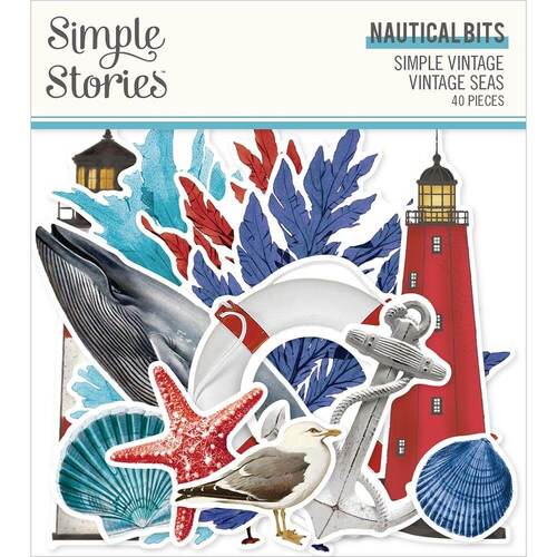 Bits & Pieces Die-Cuts 40/Pkg - Simple Vintage Vintage Seas - Nautical