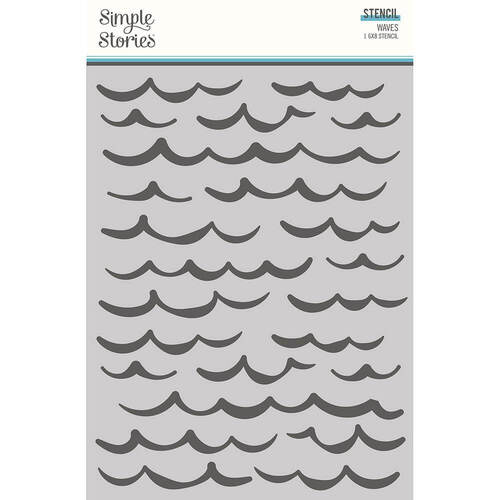 Simple Stories Simple Vintage Vintage Seas Stencil 6"X8" - Waves