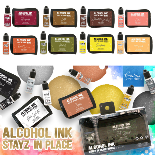 Couture Creations STAYZ IN PLACE Alcohol Ink Pad w/ 12ml Reinker