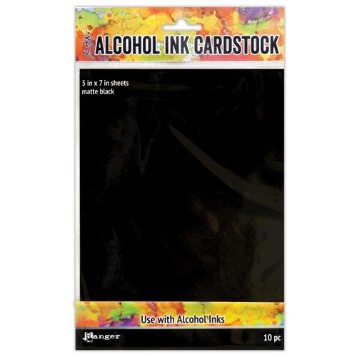 Tim Holtz Alcohol Ink Cardstock - Black Matte 5x7 (10 Sheets) TAC65487