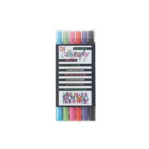 Zig Memory System Calligraphy II - 6 Colour Set (2.0/3.5 mm)