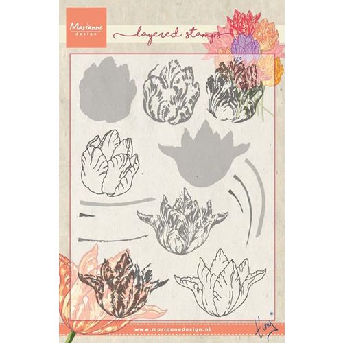 Marianne Design - Clear Layering Stamps - Tiny's Tulip TC0852
