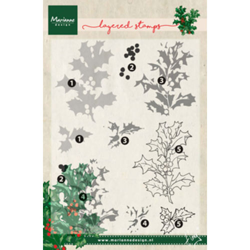 Marianne Design - Clear Layering Stamp - Tiny's Holly TC0862