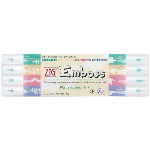 Kuretake Zig Emboss Assortment 4PC Marker TC/4V 