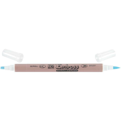 ZIG Emboss Scroll & Brush Twin Tip Marker - Clear