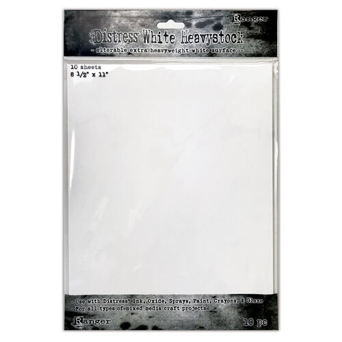 Tim Holtz Distress Heavystock - White 8.5x11 (10 Pack) TDA76322