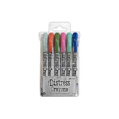 Tim Holtz Distress Crayons - Set #13 (6 pcs) Water-Reactive Pigments