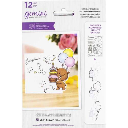 Crafter's Companion Gemini Stamps & Dies - Birthday Balloons