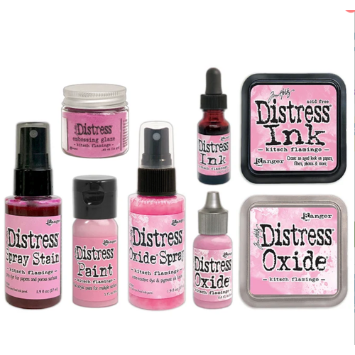 Tim Holtz Distress BUNDLE - Kitsch Flamingo Bundle + BONUS Enamel Pin