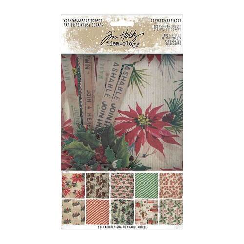 Tim Holtz Idea-Ology - Christmas Worn Wallpaper Scraps (39/Pkg) TH94182