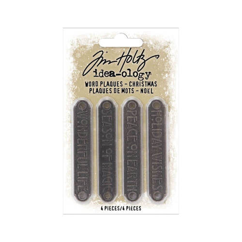 Tim Holtz Idea-ology - Christmas Word Plaques (4/Pkg) TH94203