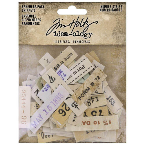 Tim Holtz Idea-Ology Ephemera Snippets - Number Strips (119/Pkg) TH94222