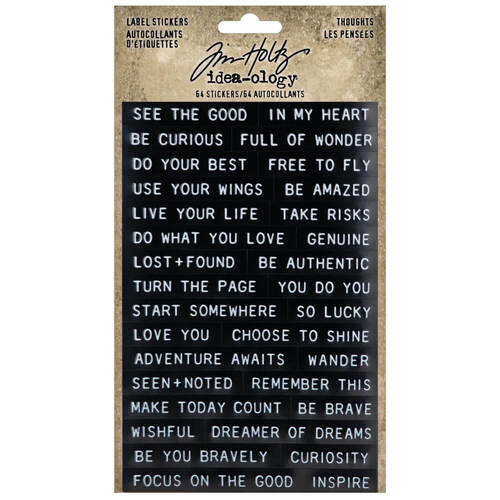 Tim Holtz Idea-Ology Sentiments Label Stickers 64/Pkg - Thoughts TH94229