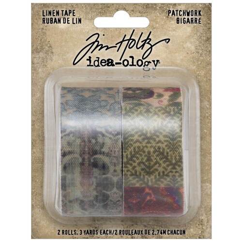 Tim Holtz Idea-Ology Linen Tape 1"X3yd 2/Pkg - Patchwork TH94230