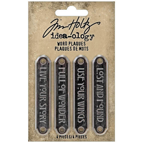 Tim Holtz Idea-Ology - Metal Word Plaques (4/Pkg) TH94246