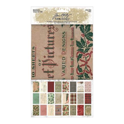 Tim Holtz Idea-Ology - Christmas Backdrops (24/Pkg) TH94277
