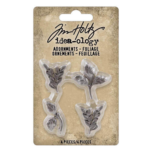 Tim Holtz Idea-Ology Metal Adornments 4/Pkg - Foliage TH94311