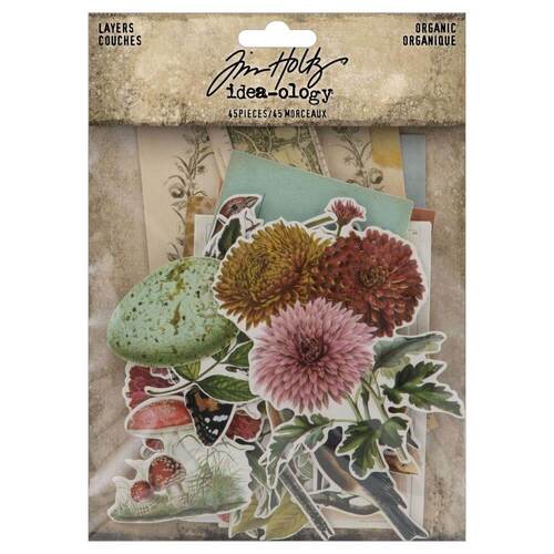 Tim Holtz Idea-Ology Layers Die-Cuts 45/Pkg - Organic TH94316
