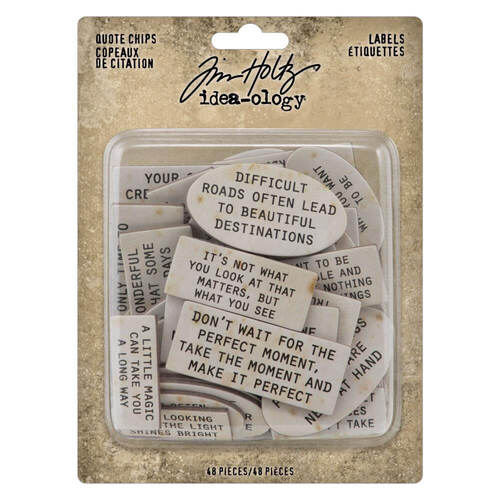 Tim Holtz Idea-Ology Chipboard Quote Chips 48/Pkg - Labels TH94320