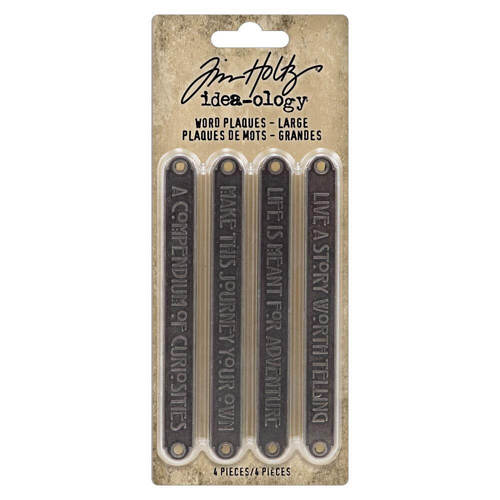 Tim Holtz Idea-Ology - Metal Word Plaques (4/Pkg) - Large TH94329