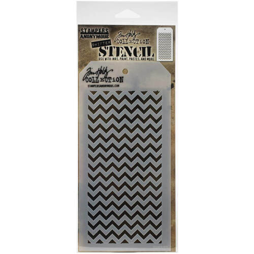 Tim Holtz Layered Stencil 4.125"X8.5" - Shifter Chevron THS127