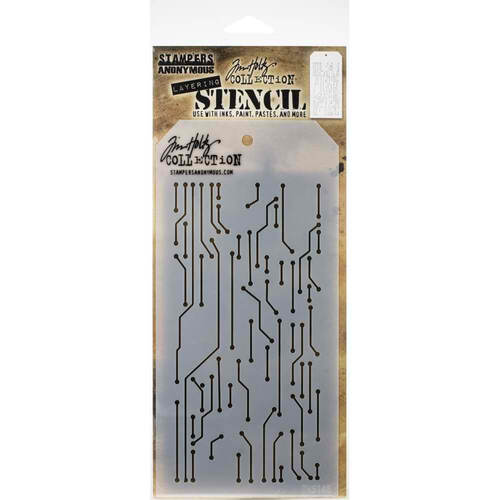 Tim Holtz Layered Stencil 4.125"x8.5" - Circuit-Layered THS146