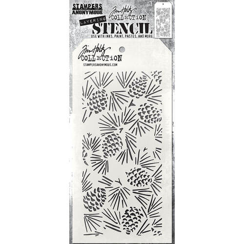 Stampers Anonymous Layering Stencil - Pinecones THS164