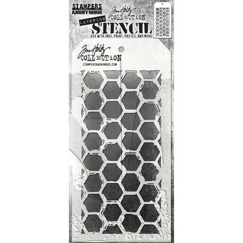 Stampers Anonymous Layering Stencil - Brush Hex THS166