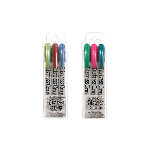 Tim Holtz Distress Pearl Crayons Holiday Set 3 & 4 Limited Edition