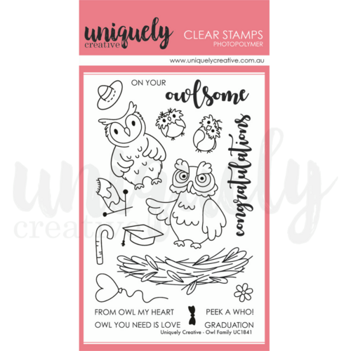 Uniquely Creative Clear Stamps - Owl Family