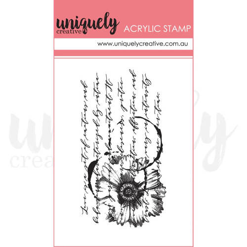 Uniquely Creative Mark Making Mini Stamp - Floral Text