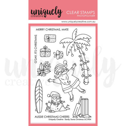 Uniquely Creative Clear Stamps - Sandy Santa Christmas