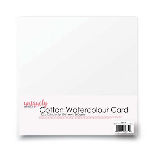 Uniquely Creative 12x12 Cotton Watercolour Card 360gsm (10 Sheets)