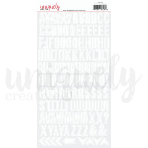 Uniquely Creative - Upper White Alpha Stickers