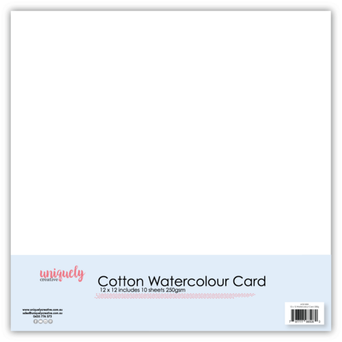 Uniquely Creative 12x12 Cotton Watercolour Card 250gsm (10 Sheets)