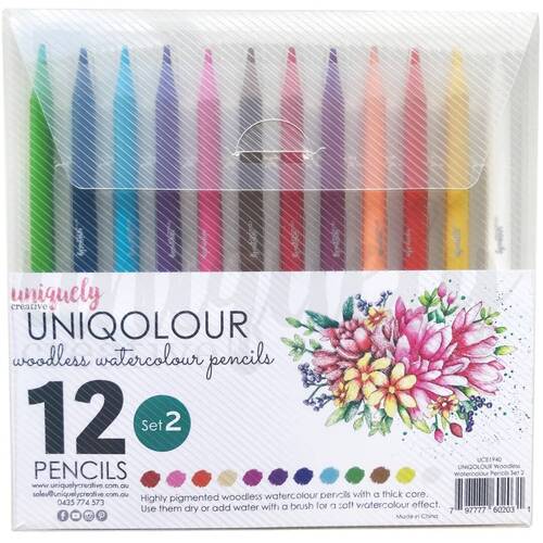 Uniquely Creative - UNIQOLOUR Woodless Watercolour Pencils - Set 2