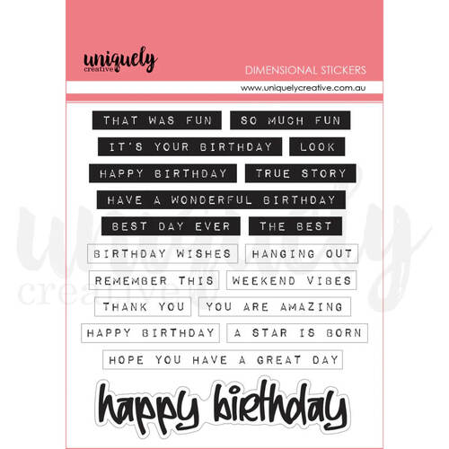 Uniquely Creative - Eclectic Grunge Dimensional Stickers